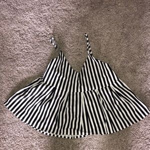 Black and white striped tank